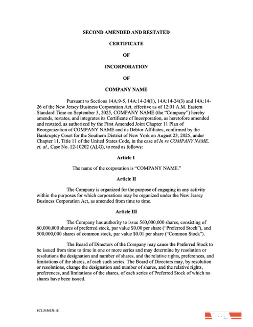 USA New Jersey certificate of incorporation Word and PDF template